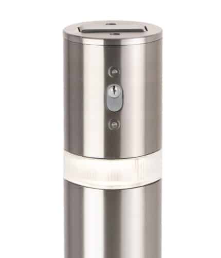 R-6464 Auralux Light Bollard close-up showing the locking mechanism