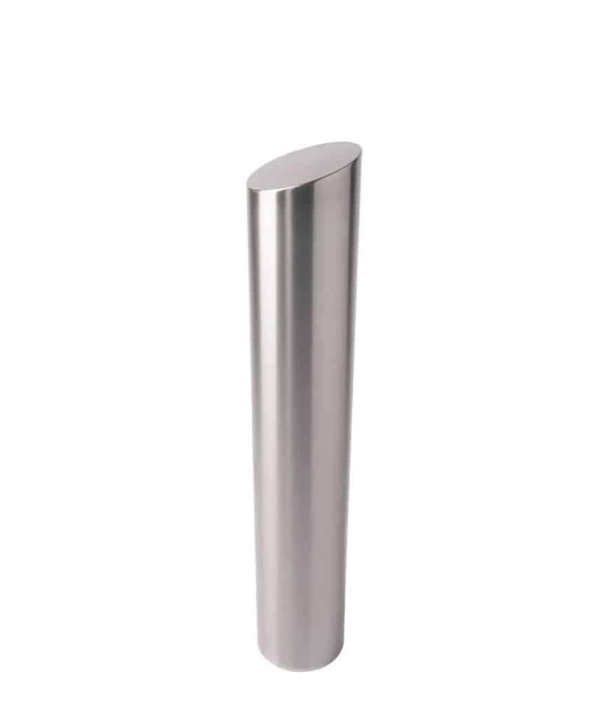 R-7302 slant-top stainless steel bollard cover