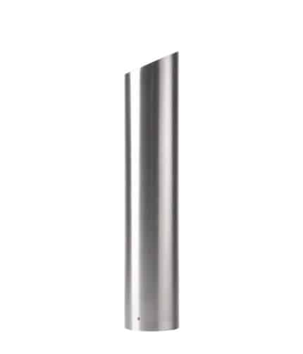 R-7306 stainless steel bollard cover with slant-top design
