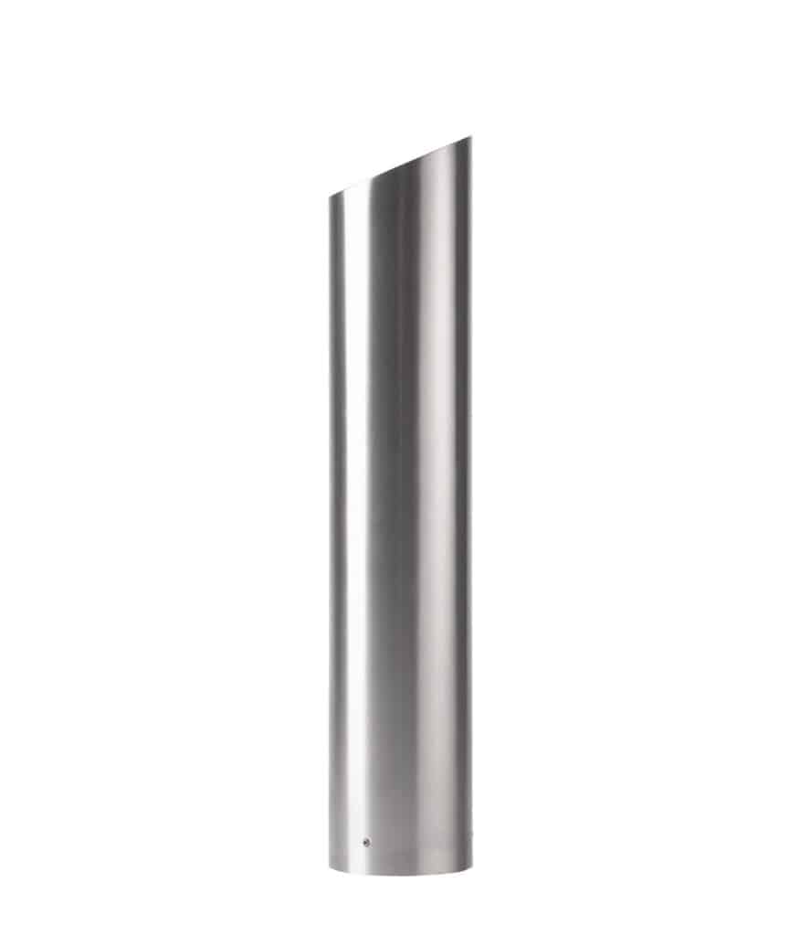 R-7306 stainless steel bollard cover with slant-top design