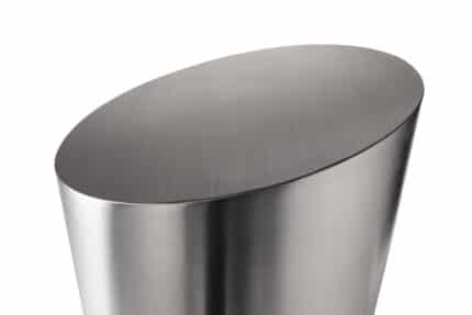 R-7318 stainless steel bollard cover with slant-top design