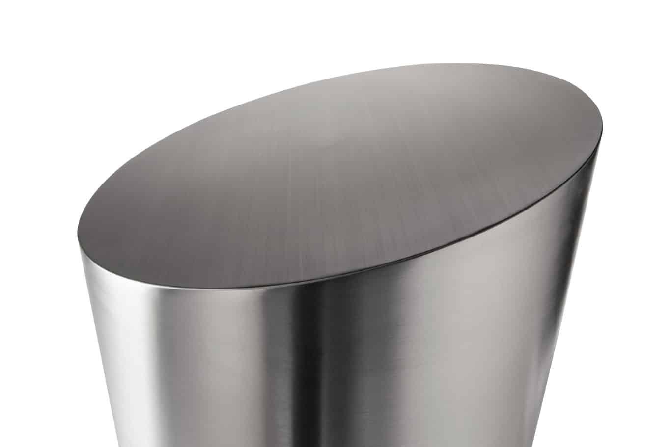 R-7318 stainless steel bollard cover with slant-top design