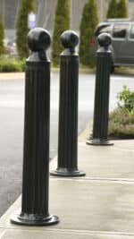 Three R-7530 decorative bollards outdoors