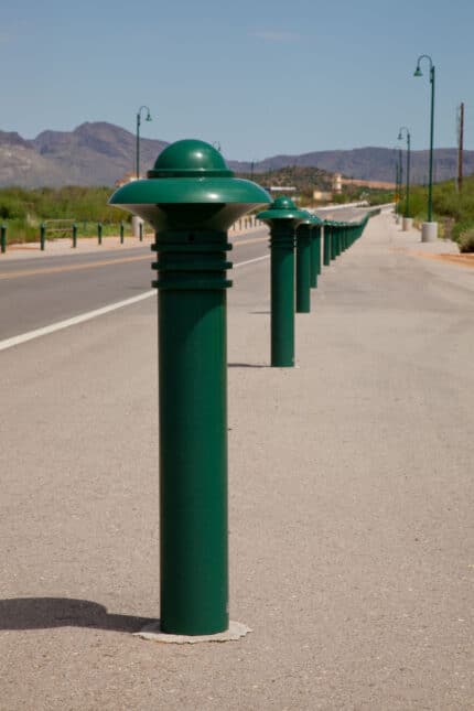 R-7572 decorative bollards in concrete