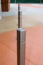 R-8460 stainless steel bollards on street