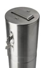 R-8464 stainless steel removable bollard top view