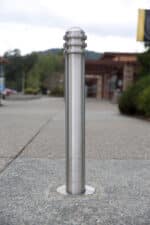 R-8901 stainless steel bollard on concrete