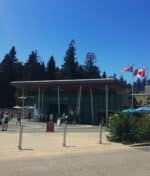 Three R-8902 stainless steel bollards