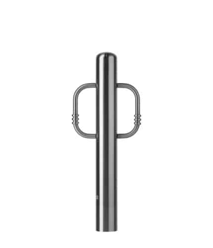 R-8904 stainless steel bike bollard with bike-locking arms