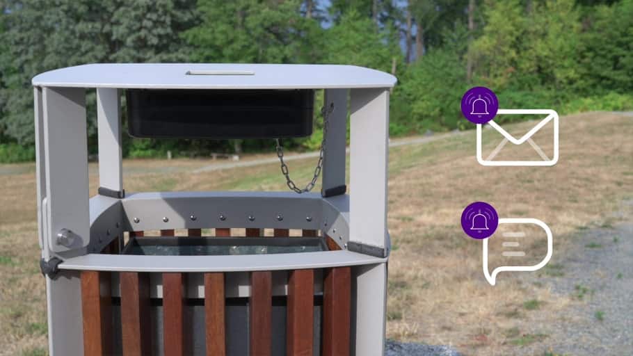 A Levaware sensor installed in a Cincinnati waste bin