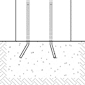 Diagram of a concrete bollard with steel rebars