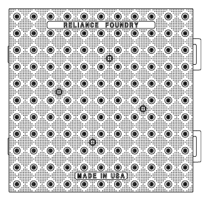 Diagram showing detectable warning plate