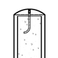 Diagram showing a stainless steel bollard cover fixed onto a pipe bollard with a J hanger
