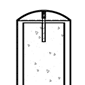 Diagram showing a stainless steel bollard cover fixed onto a pipe bollard with a top hanger
