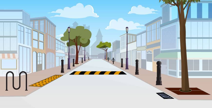 A clickable image map showing possible infrastructure improvements